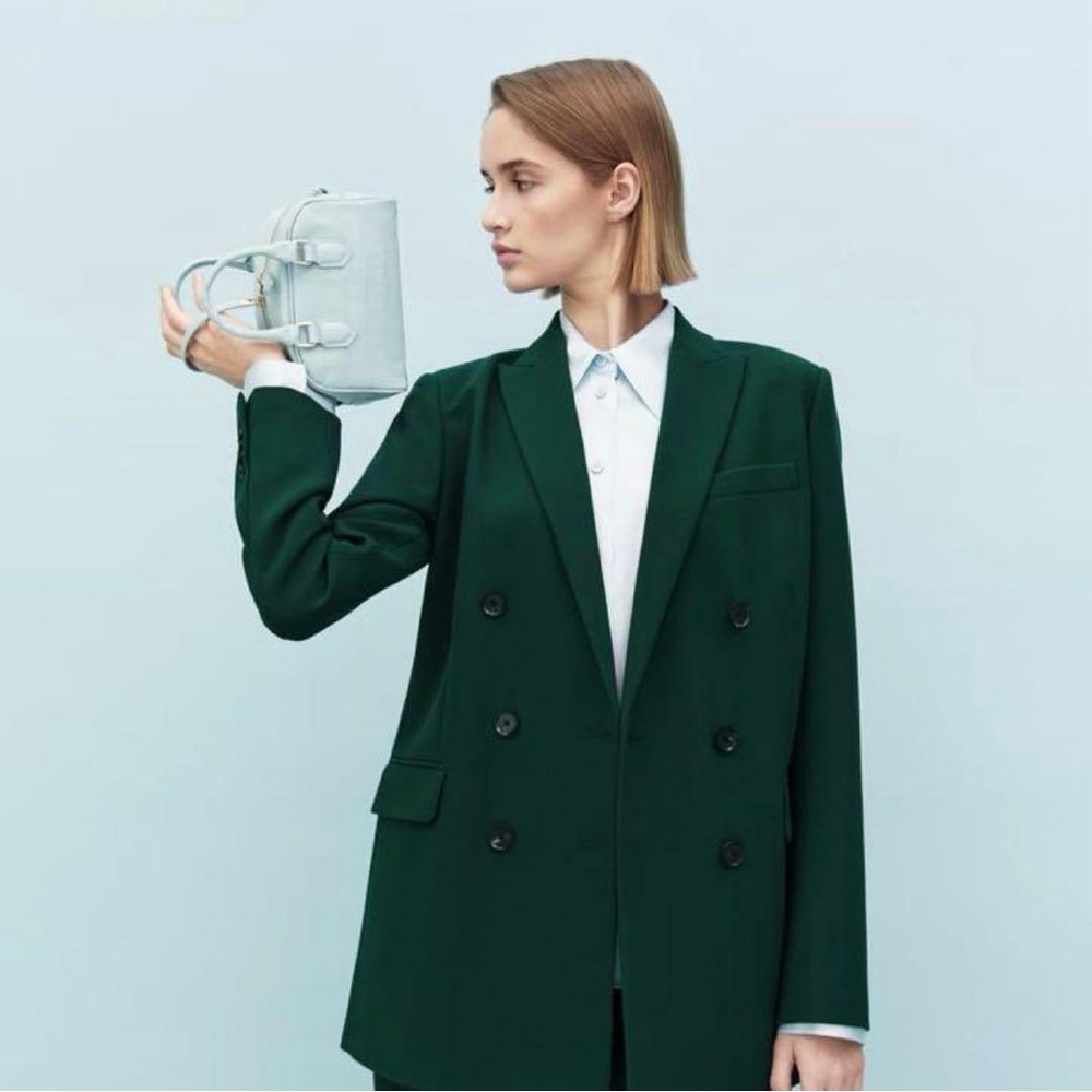 Zara Green Tailored Double Breasted Blazer - Picture 9 of 9